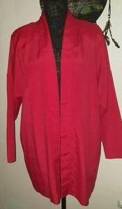 Red Vintage Open Front Blazer